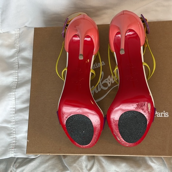 Authentic Christian Louboutin Multi-colored Patent Leather Heels size 41 1/2 - Picture 6 of 10